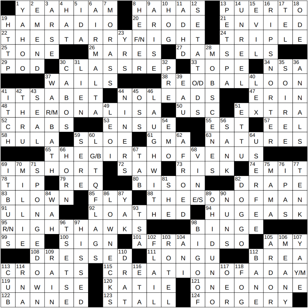 - NY Times Crossword  Apr , Sunday - NYXCrossword